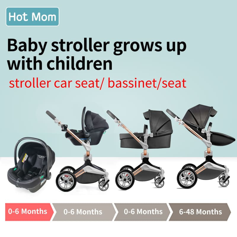 Hot Mom Cruz F023 3 in 1 Baby Stroller Dark Grey