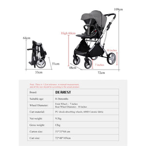 DEÄREST 1208 Baby Stroller - Available in 2 colours - Baby Stroller