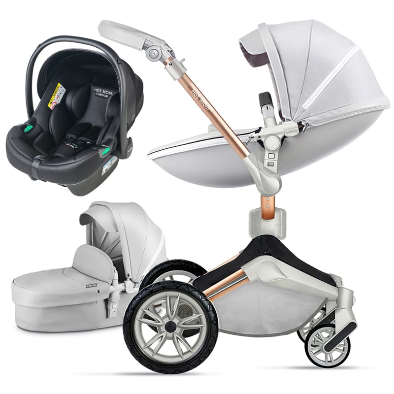 Hot mom pushchair 2018 3 in 1 travel system with 360 rotation function grey on sale