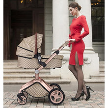 Carregar imagem no visualizador da galeria, hot mom - elegance f022 - 3 in 1 baby stroller - brown