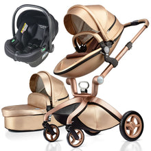 Carica l&#39;immagine nel visualizzatore di Gallery, Hot Mom - Elegance F022 3 in 1 Baby Stroller Gold