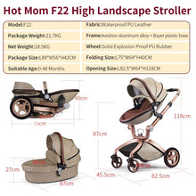 Carica l&#39;immagine nel visualizzatore di Gallery, hot mom - elegance f022 - 3 in 1 baby stroller - grid with grey car seat