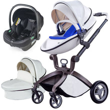 Carica l&#39;immagine nel visualizzatore di Gallery, Hot Mom - Elegance F022 3 in 1 Baby Stroller White