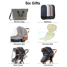 Cargar imagen en el visor de la galería, Luxury High Landscape Reclining Foldable 3 in 1 Baby Stroller
