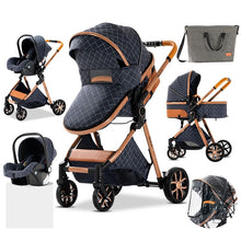 Cargar imagen en el visor de la galería, Luxury High Landscape Reclining Foldable 3 in 1 Baby Stroller