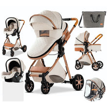 Carica l&#39;immagine nel visualizzatore di Gallery, Luxury High Landscape Reclining Foldable 3 in 1 Baby Stroller