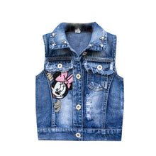 Laden Sie das Bild in den Galerie-Viewer, Mickey Mouse Kids Denim Jacket and Coats - Minnie E / 5-6T(Size 130)