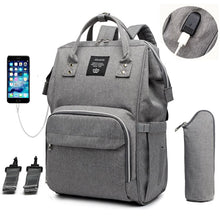 Charger l&#39;image dans la galerie, USB Diaper Baby Bag - M28-USB-Gray