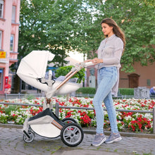 Indlæs billede til gallerivisning hot mom - cruz f023 - 2 in 1 baby stroller with 360° rotation function - light grey