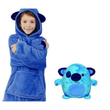 Cargar imagen en el visor de la galería, Kids Pets Blanket Hoodie Soft Plush - Blue