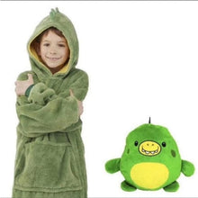 Indlæs billede til gallerivisning Kids Pets Blanket Hoodie Soft Plush - Green