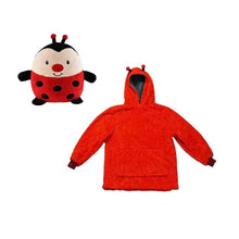 Indlæs billede til gallerivisning Kids Pets Blanket Hoodie Soft Plush - Ladybug