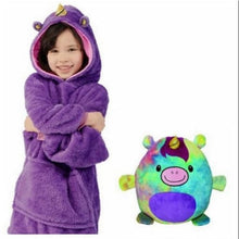 Cargar imagen en el visor de la galería, Kids Pets Blanket Hoodie Soft Plush - Purple