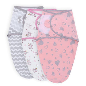 Sweet Dream Baby Swaddle - Peach heart unicorn / L (0-6 Months)